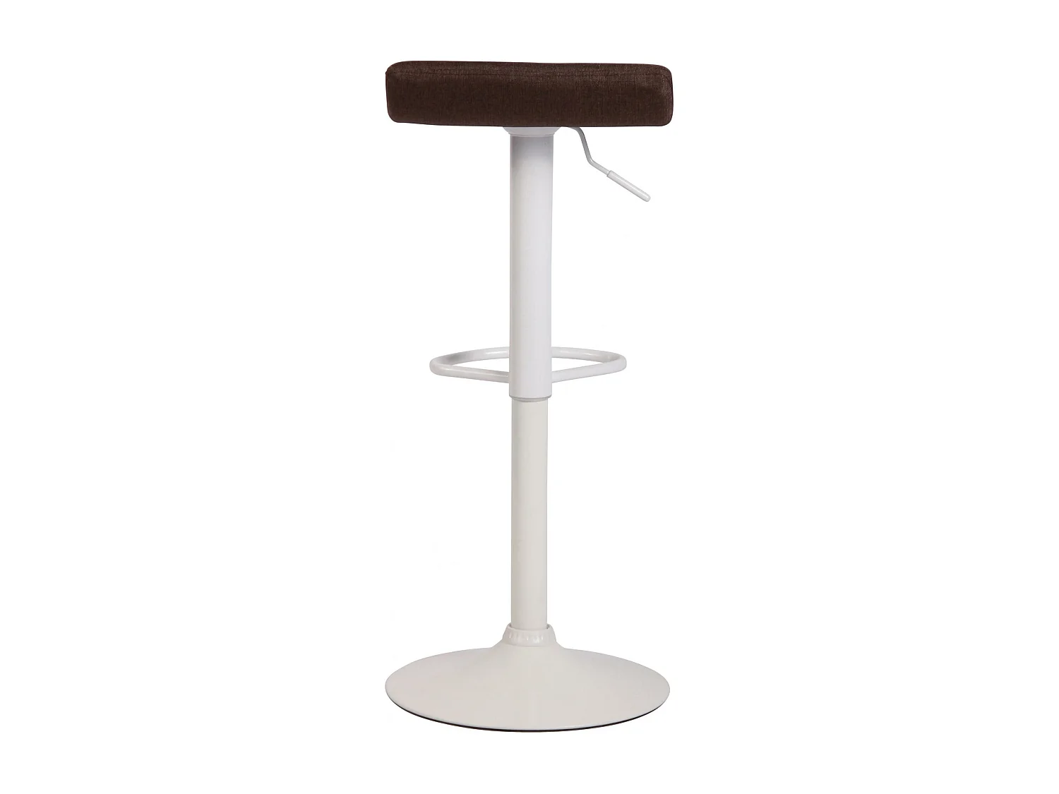 Tabouret de bar - Tissu & Blanc - Marron - Dyn V2