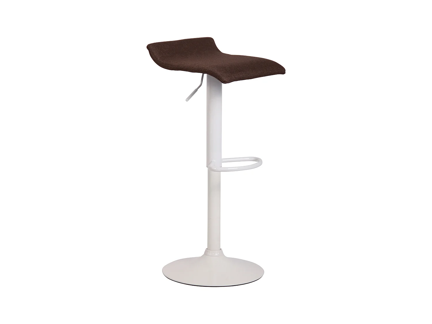 Tabouret de bar - Tissu & Blanc - Marron - Dyn V2