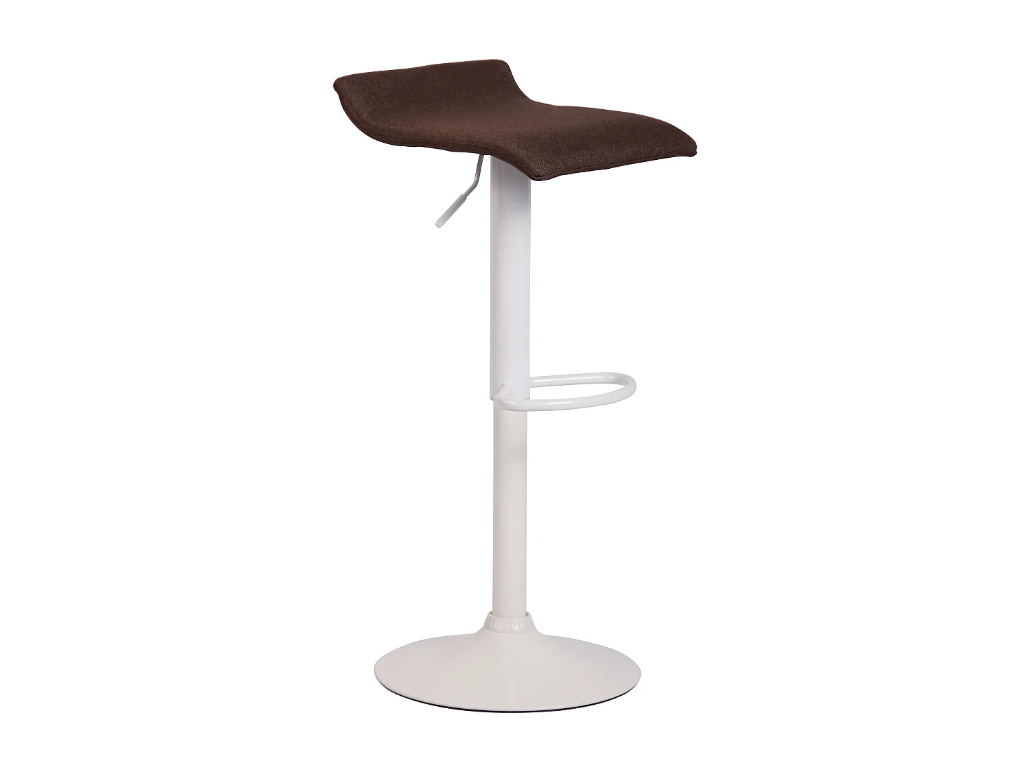 Tabouret de bar - Tissu & Blanc - Marron - Dyn V2