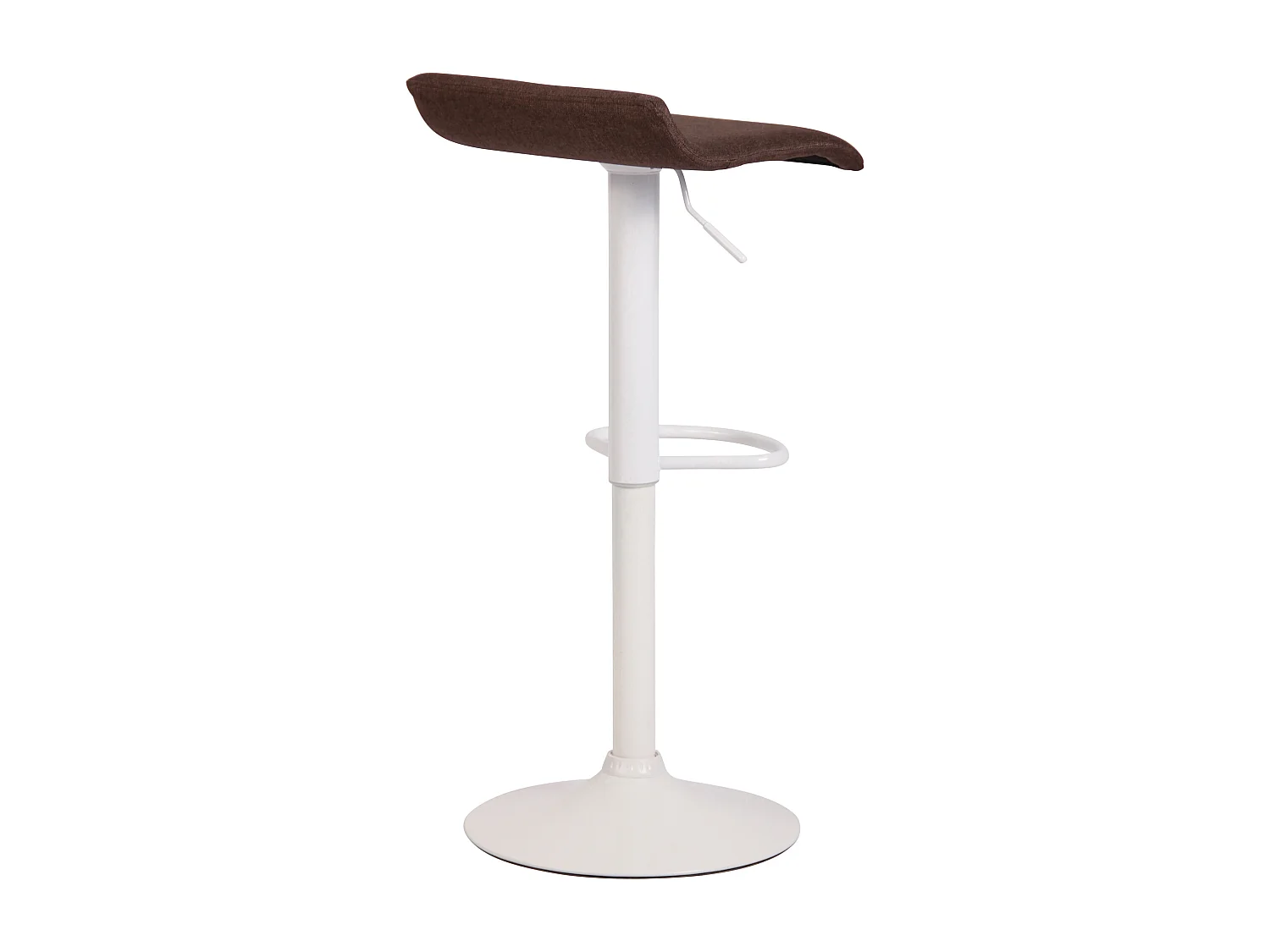 Tabouret de bar - Tissu & Blanc - Marron - Dyn V2