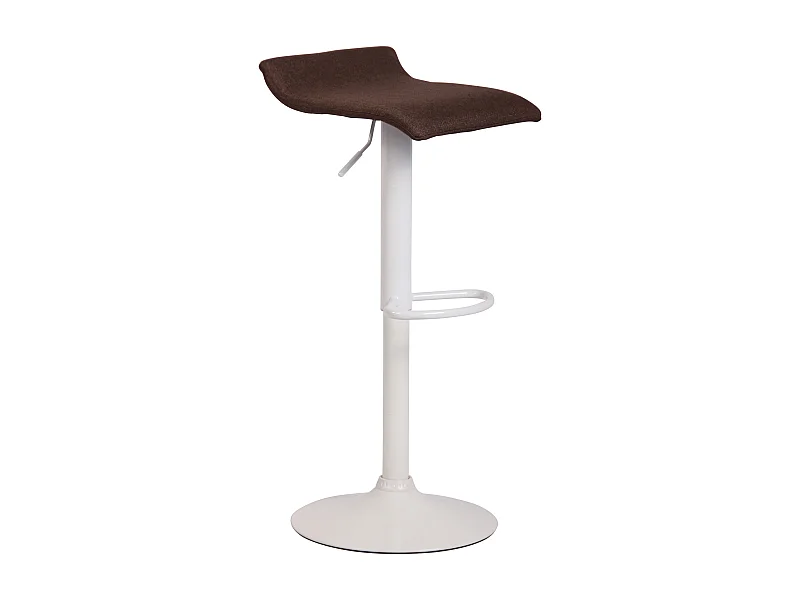 Tabouret de bar - Tissu & Blanc - Marron - Dyn V2