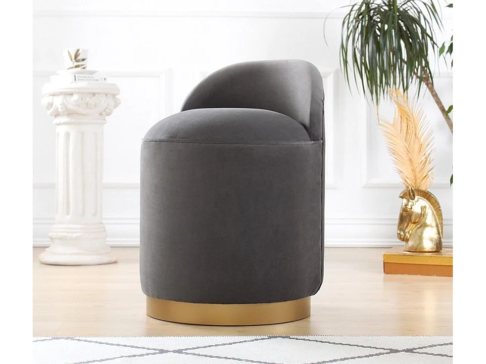 Puf Altadena 218, Gris, 70cm, Diámetro: 45, Tapiz