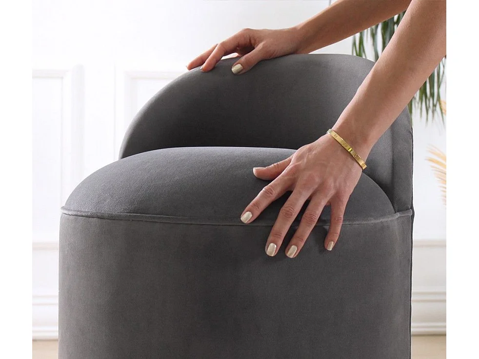 Puf Altadena 218, Gris, 70cm, Diámetro: 45, Tapiz