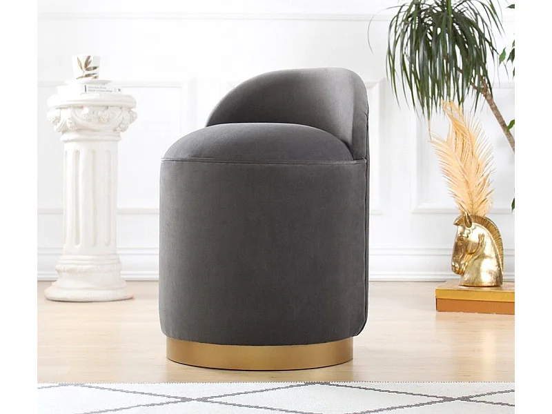 Puf Altadena 218, Gris, 70cm, Diámetro: 45, Tapiz