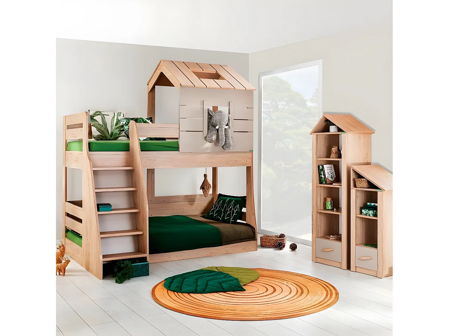 Beliche Casita escada esquerda aglomerado cinzento 90/100x200cm