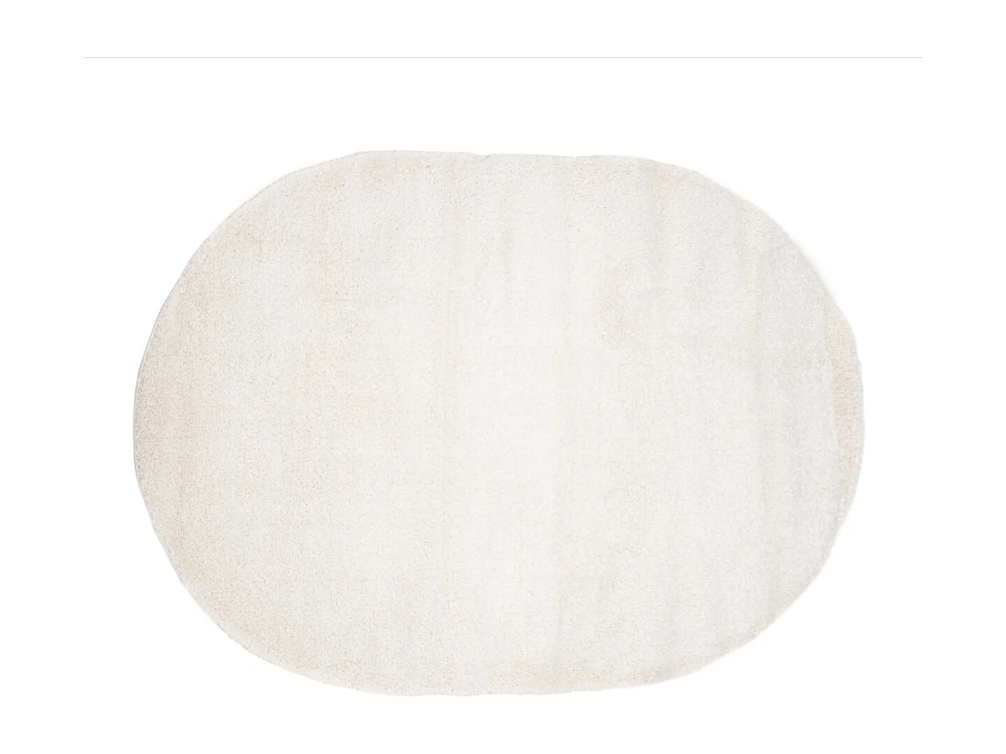 Tapis ovale en tissu épais blanc 230x160cm ETIENNE