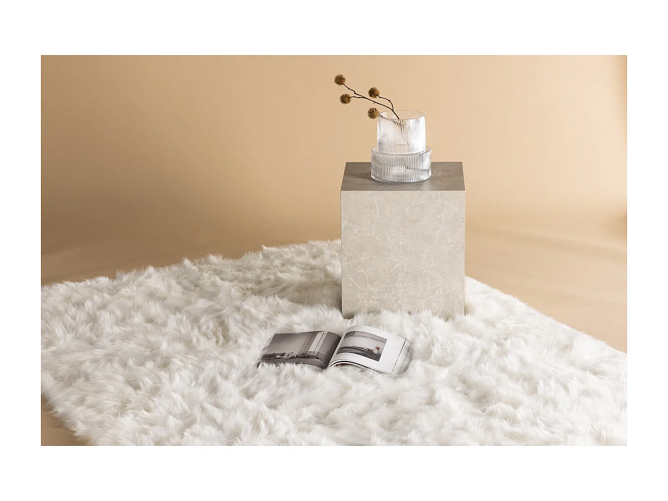 Tapis Imitation Fourrure "Katy" 160x230cm Blanc