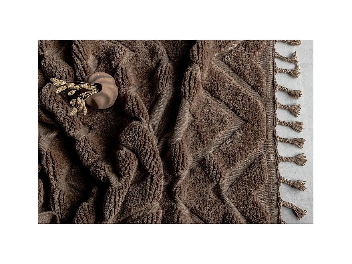 Dahlia vloerkleed 300x200cm donker bruin.