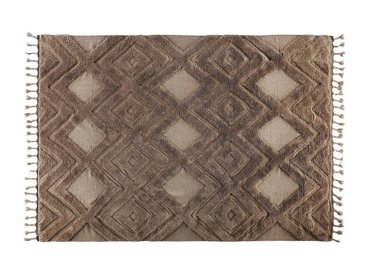 Tapis Déco en Laine "Dahlia" 200x300cm Marron Foncé