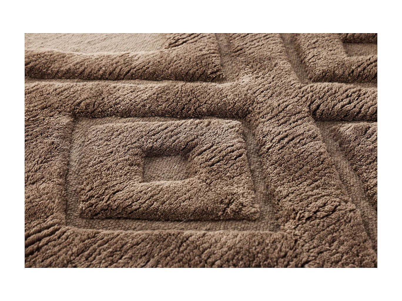 Tapis Déco en Laine "Dahlia" 200x300cm Marron Foncé