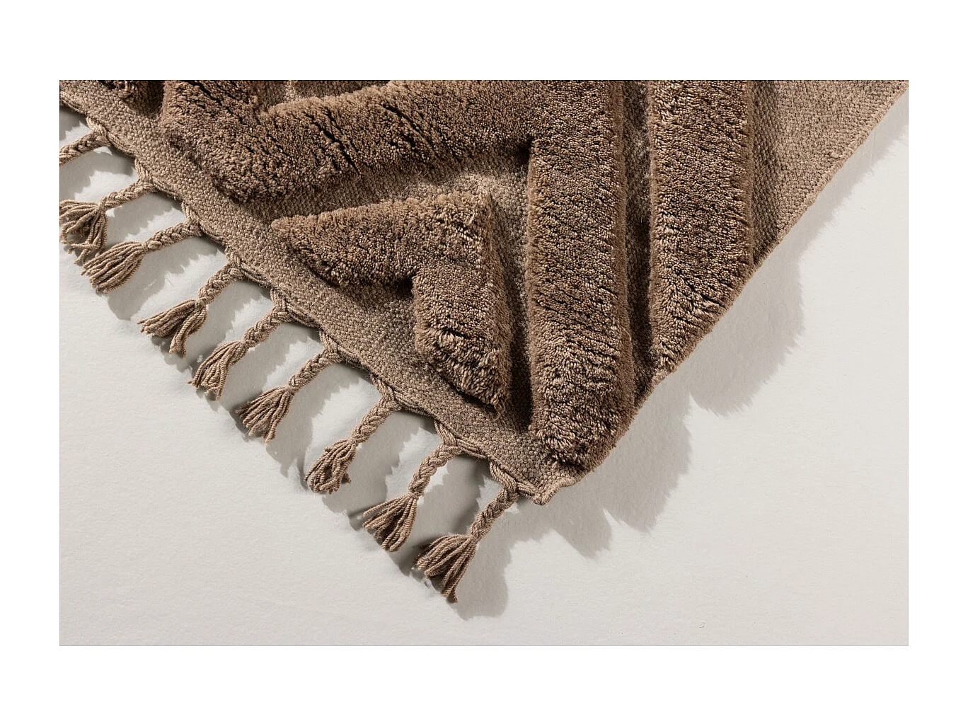 Tapis Déco en Laine "Dahlia" 200x300cm Marron Foncé