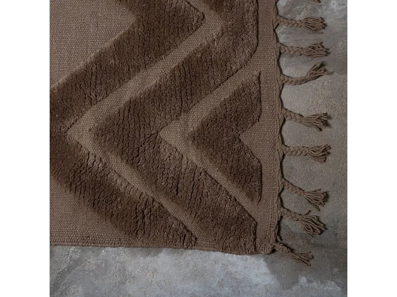 Tapis Déco en Laine "Dahlia" 200x300cm Marron Foncé