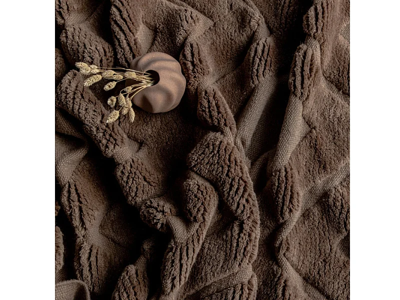 Tapis Déco en Laine "Dahlia" 200x300cm Marron Foncé