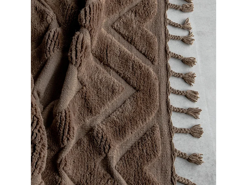 Tapis Déco en Laine "Dahlia" 200x300cm Marron Foncé