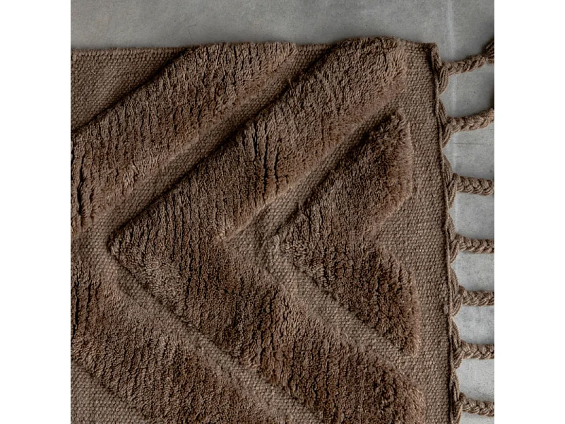 Tapis Déco en Laine "Dahlia" 200x300cm Marron Foncé