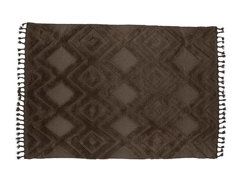 Tapis Déco en Laine "Dahlia" 200x300cm Marron Foncé