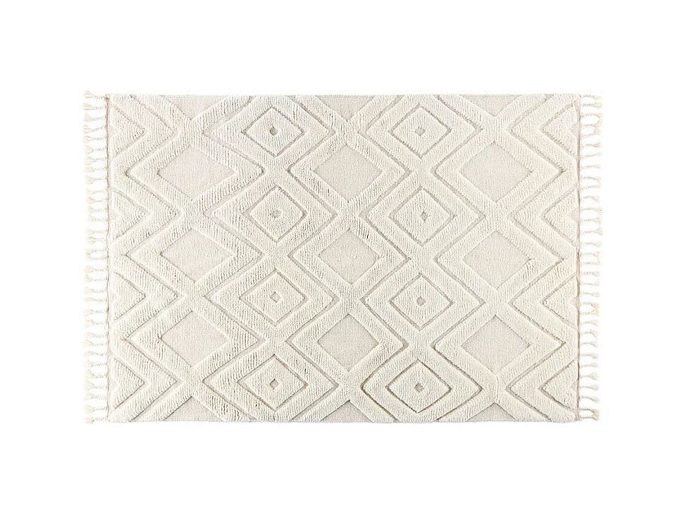 Tapis Déco en Laine "Dahlia" 200x300cm Blanc