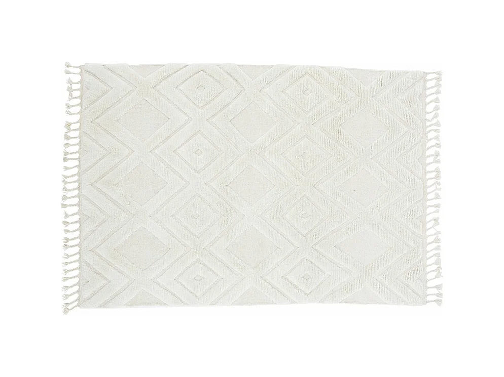 Tapis Déco en Laine "Dahlia" 160x230cm Blanc