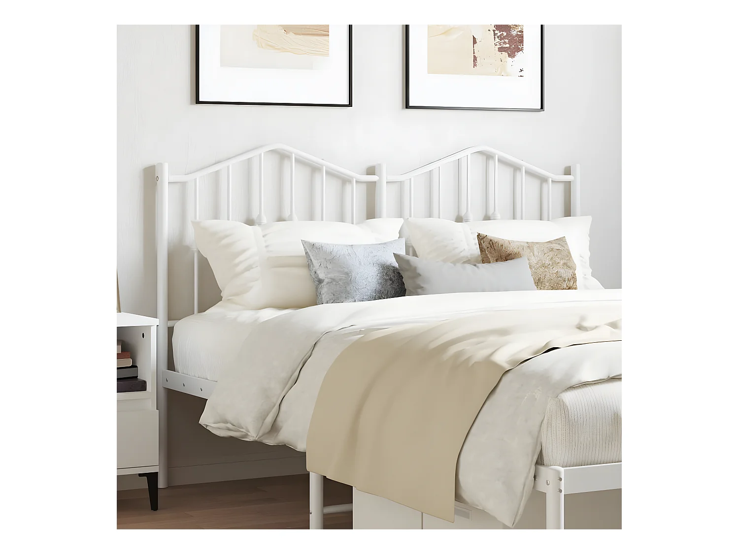 Tête de lit métal blanc 135cm