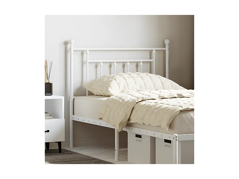 Tête de lit métal blanc 90cm