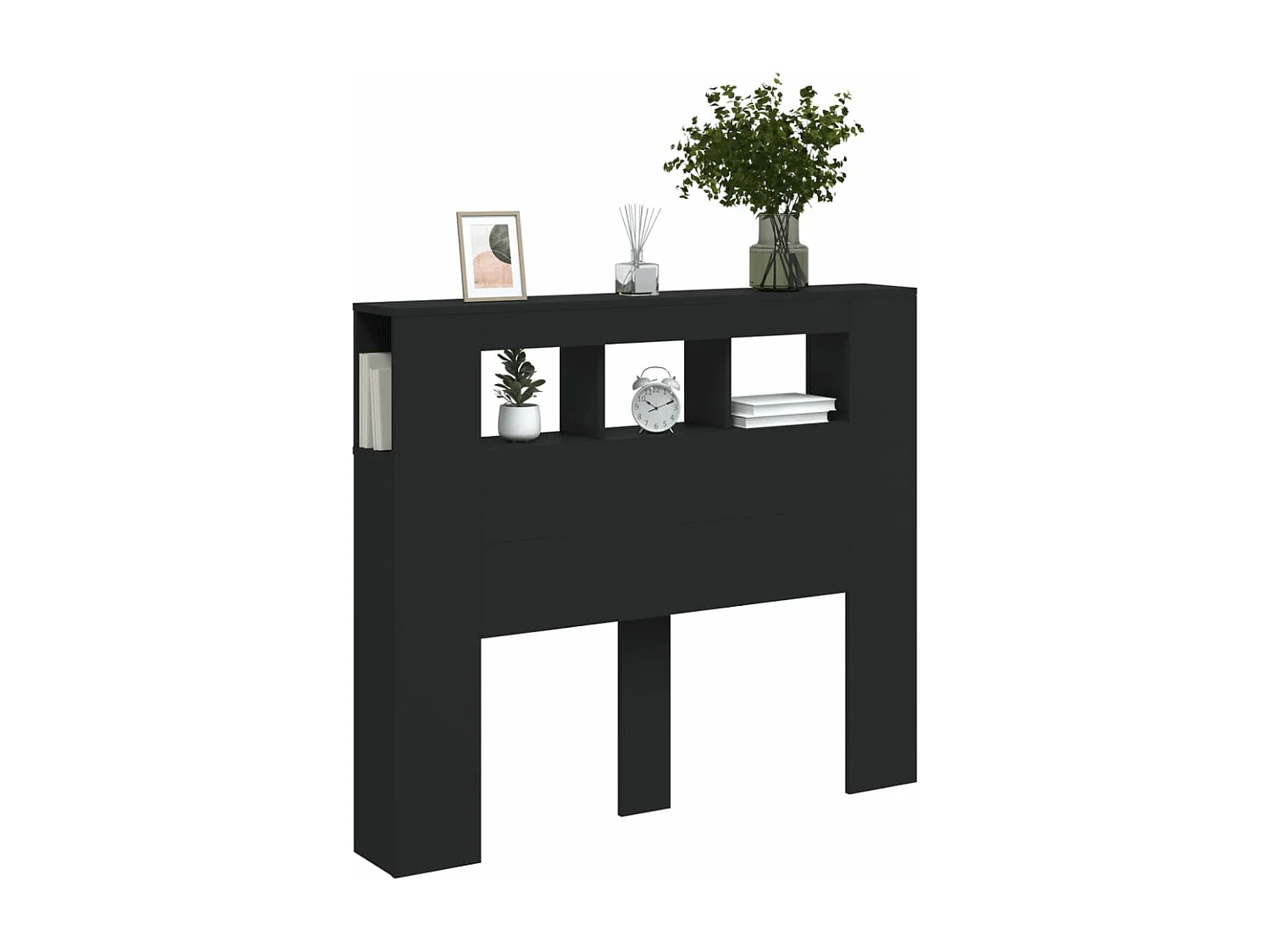 Tête de lit à LED noir 120x18,5x103,5 bois d'ingénierie