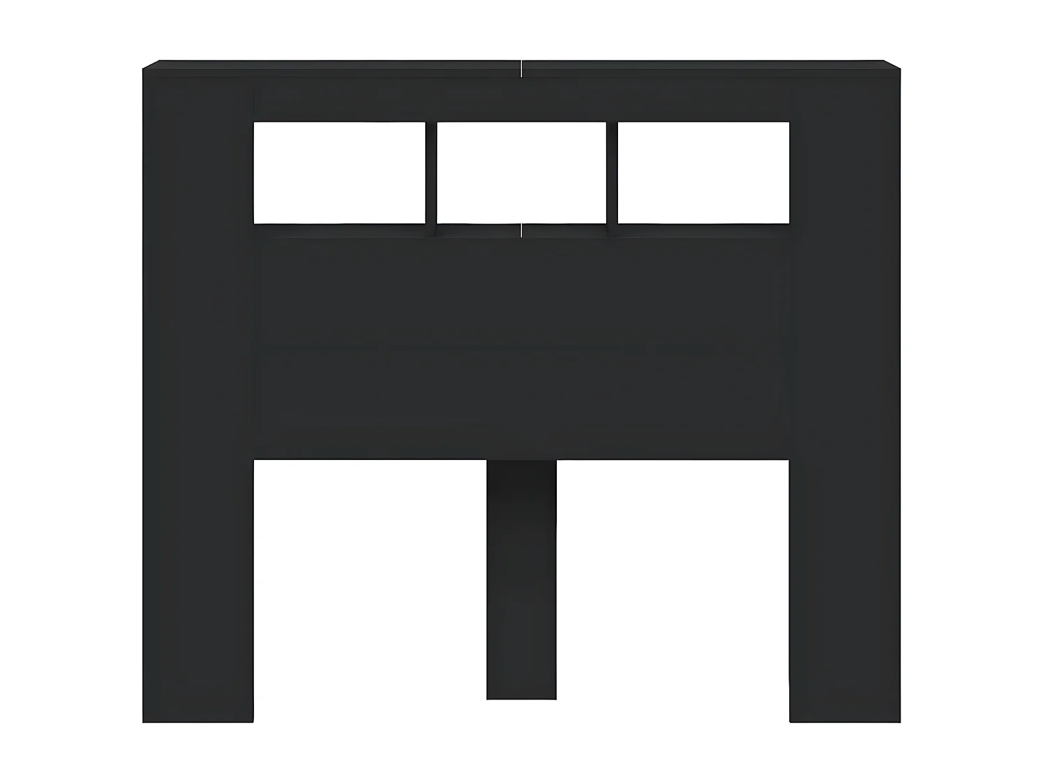 Tête de lit à LED noir 120x18,5x103,5 bois d'ingénierie