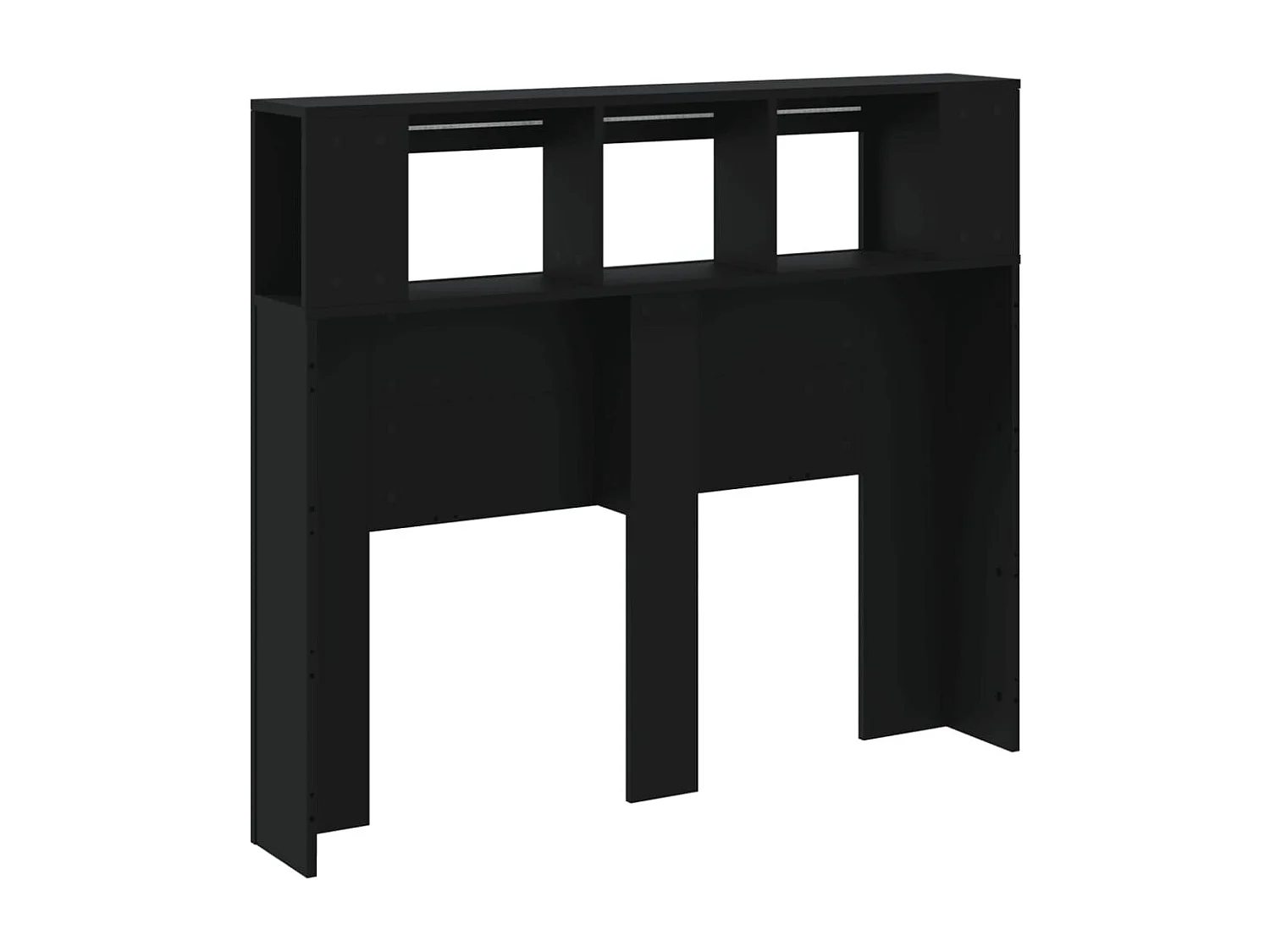 Tête de lit à LED noir 120x18,5x103,5 bois d'ingénierie