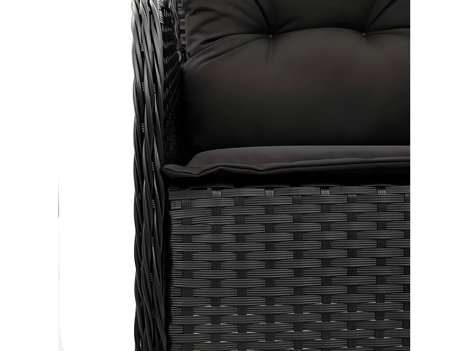 Ensemble à manger de jardin 9pcs coussins noir résine tressée