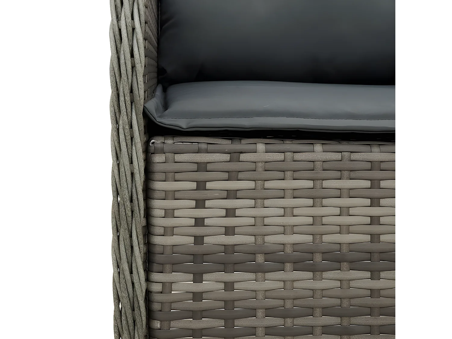 Ensemble à manger de jardin et coussins 7 pcs gris rotin