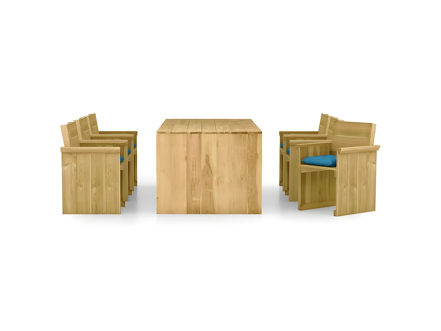 Mobilier à dîner de jardin 7 pcs avec coussins Pin imprégné 6