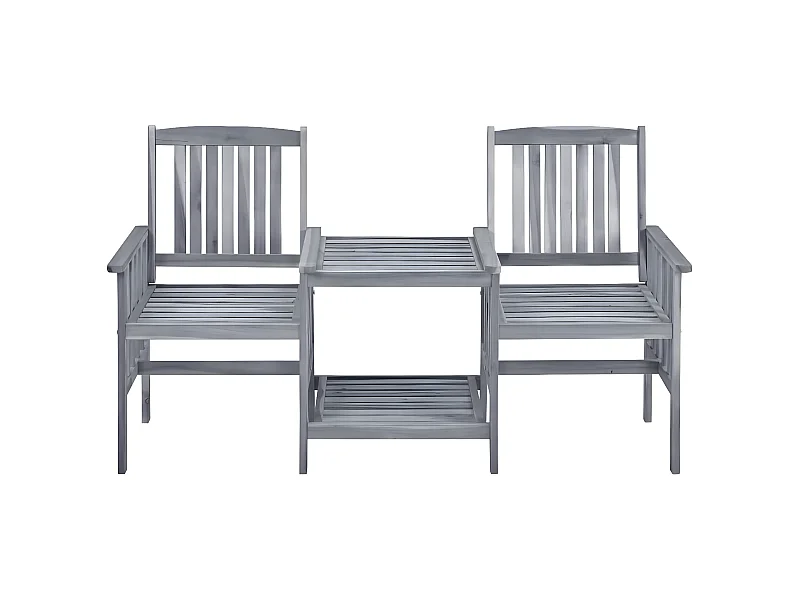 Chaises de jardin avec table à thé et coussins Acacia solide 45