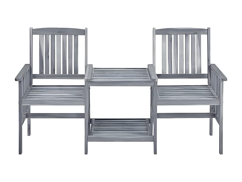 Chaises de jardin avec table à thé et coussins Acacia solide 45