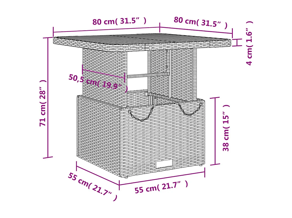 Ensemble à manger de jardin et coussins 3 pcs Beige poly rotin