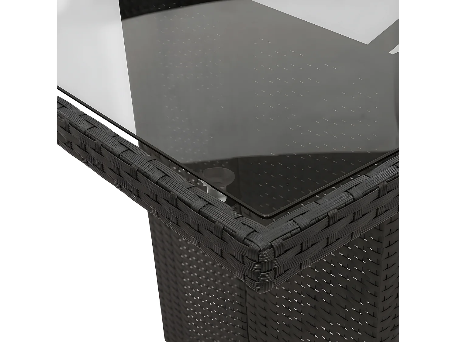 Ensemble à manger de jardin coussins 7pcs Noir Résine tressée