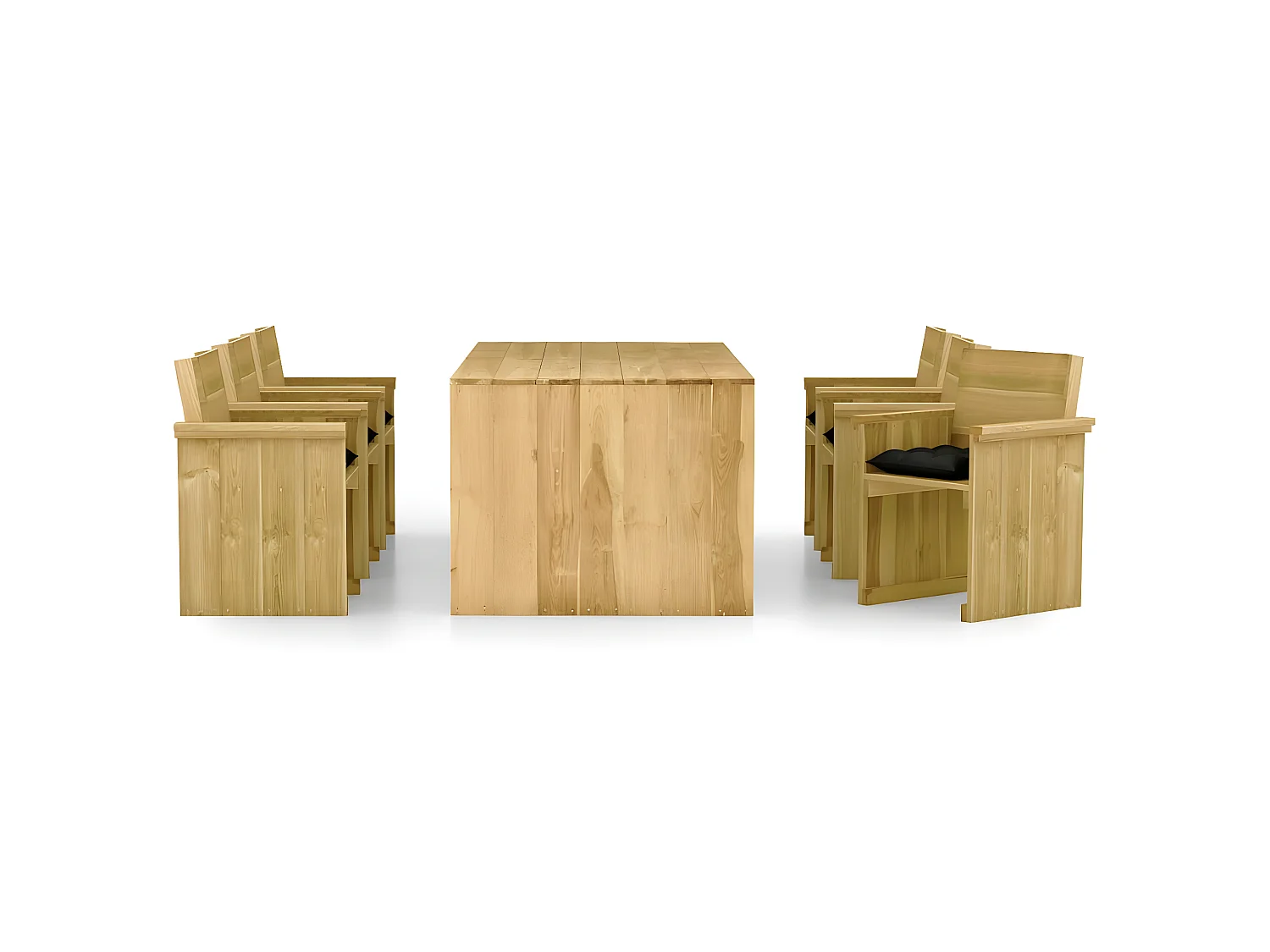 Mobilier à dîner de jardin 7 pcs avec coussins Pin imprégné 10