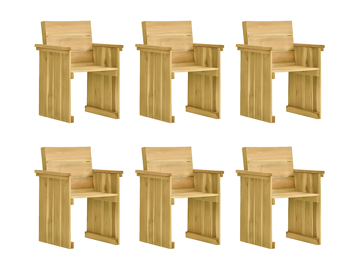 Mobilier à dîner de jardin 7 pcs avec coussins Pin imprégné 10