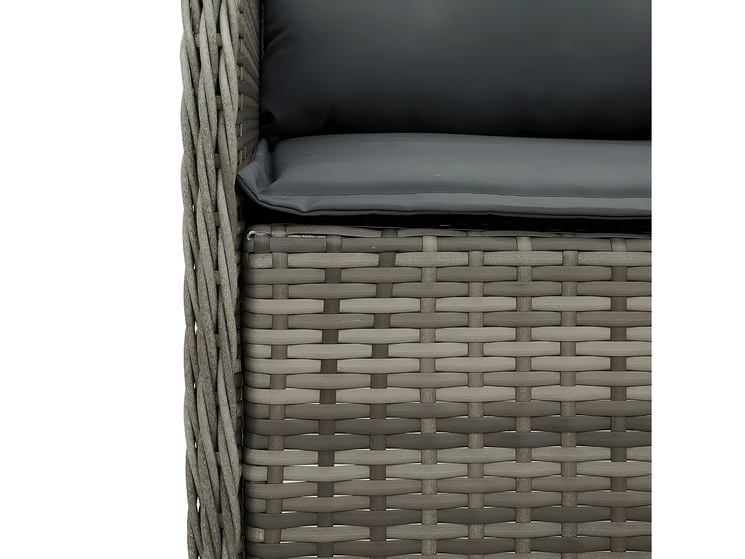 Ensemble à manger de jardin et coussins 7 pcs gris rotin