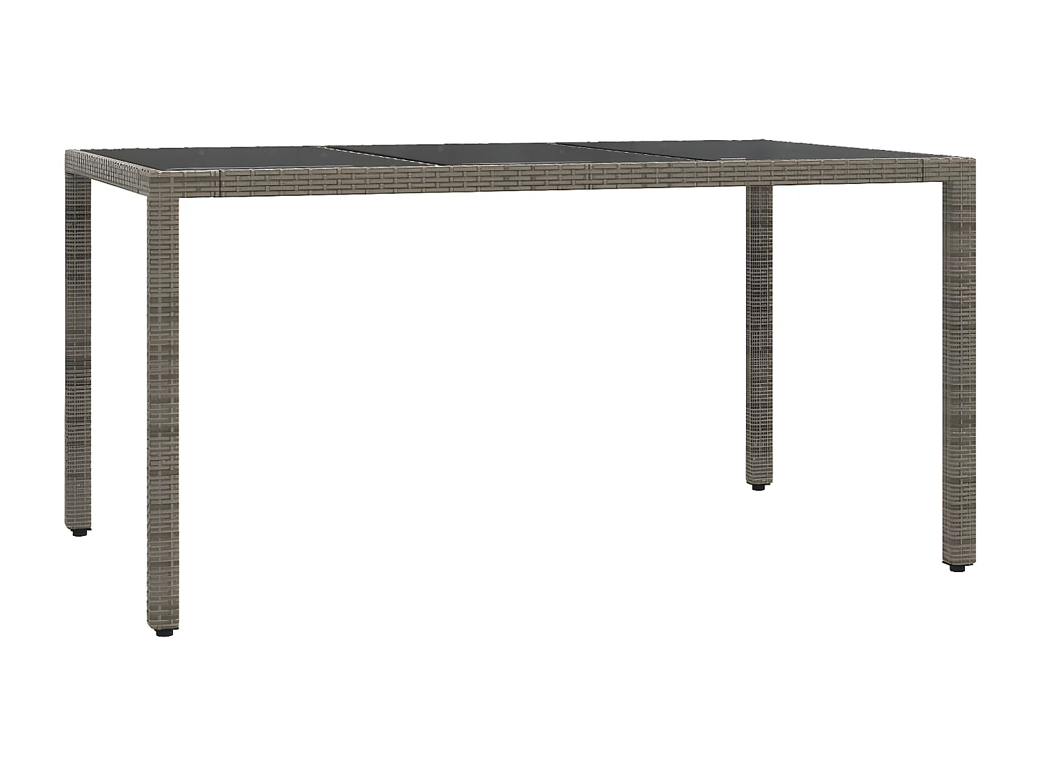 Ensemble à manger de jardin 5 pcs coussins gris résine tressée