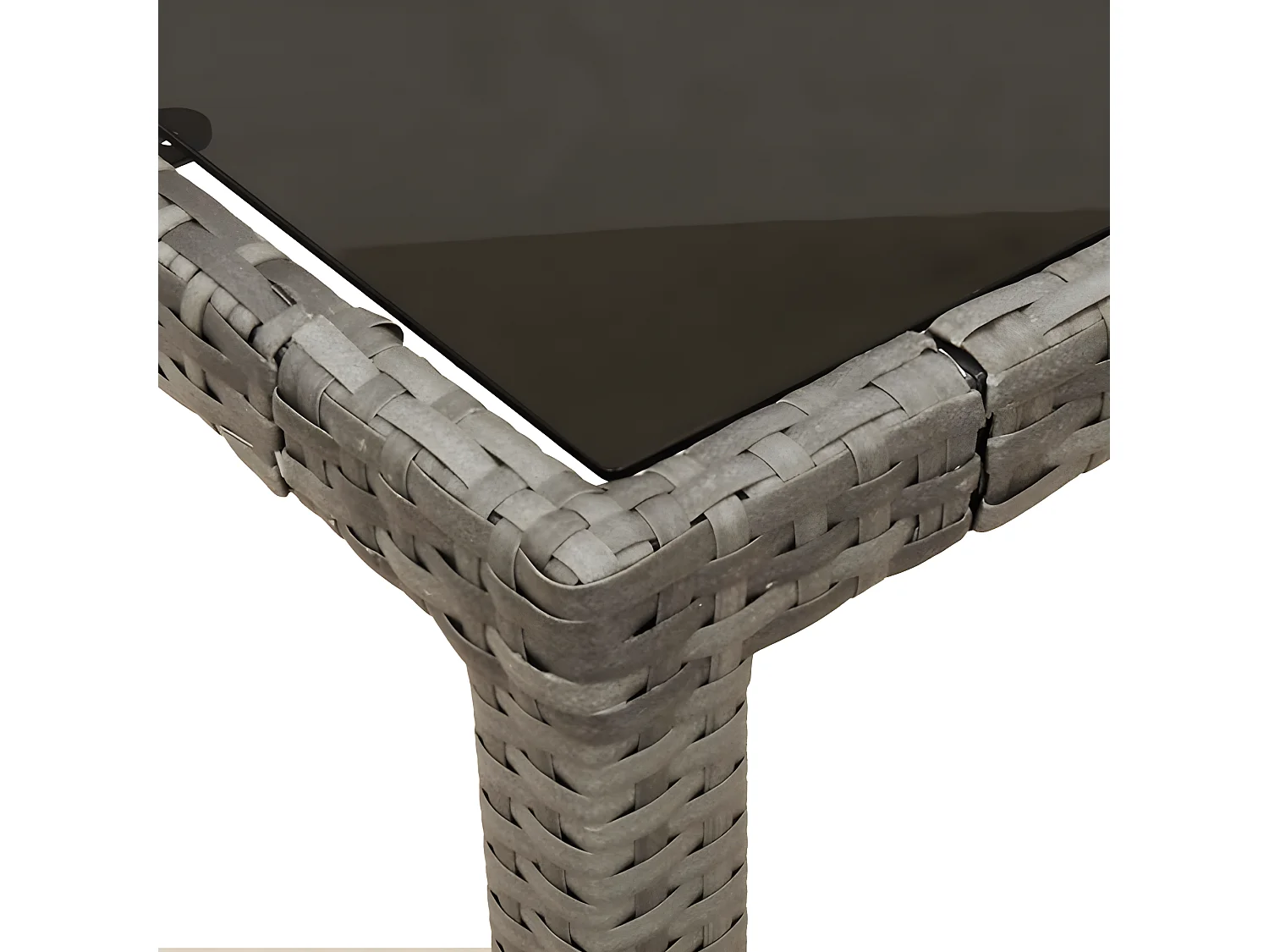 Ensemble à manger de jardin 5 pcs coussins gris résine tressée