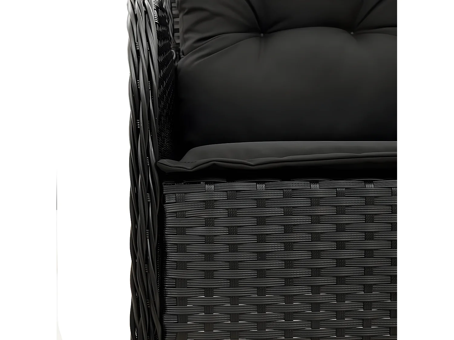 Ensemble à manger de jardin 9pcs coussins noir résine tressée