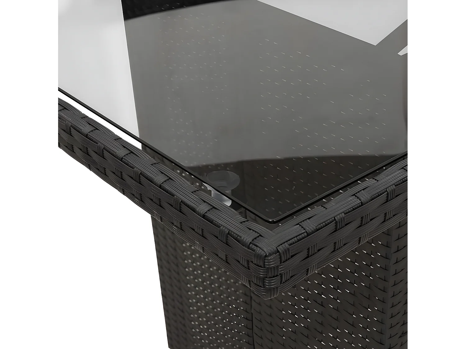 Ensemble à manger de jardin 9pcs coussins noir résine tressée