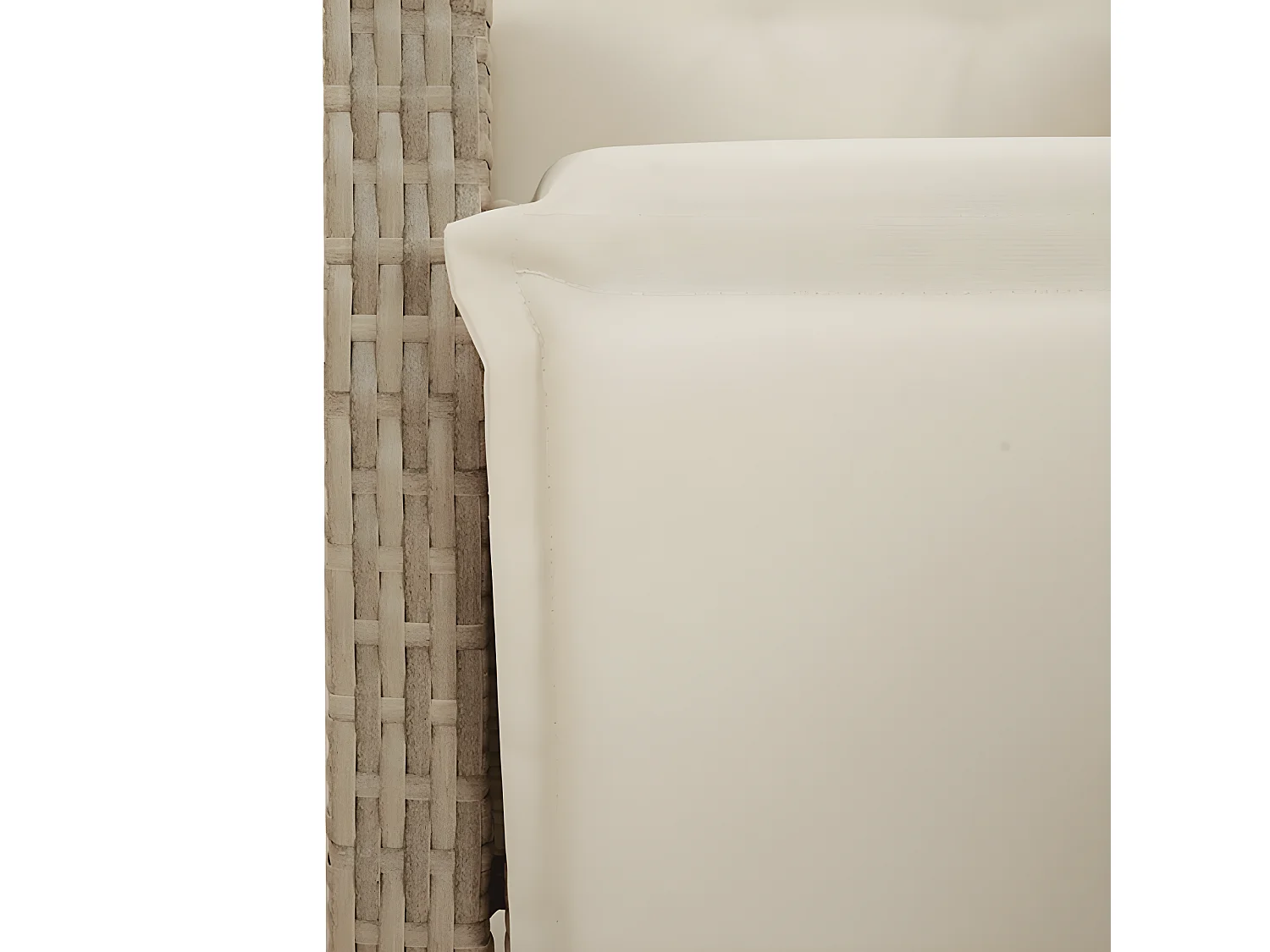 Ensemble à manger de jardin et coussins 3 pcs Beige poly rotin