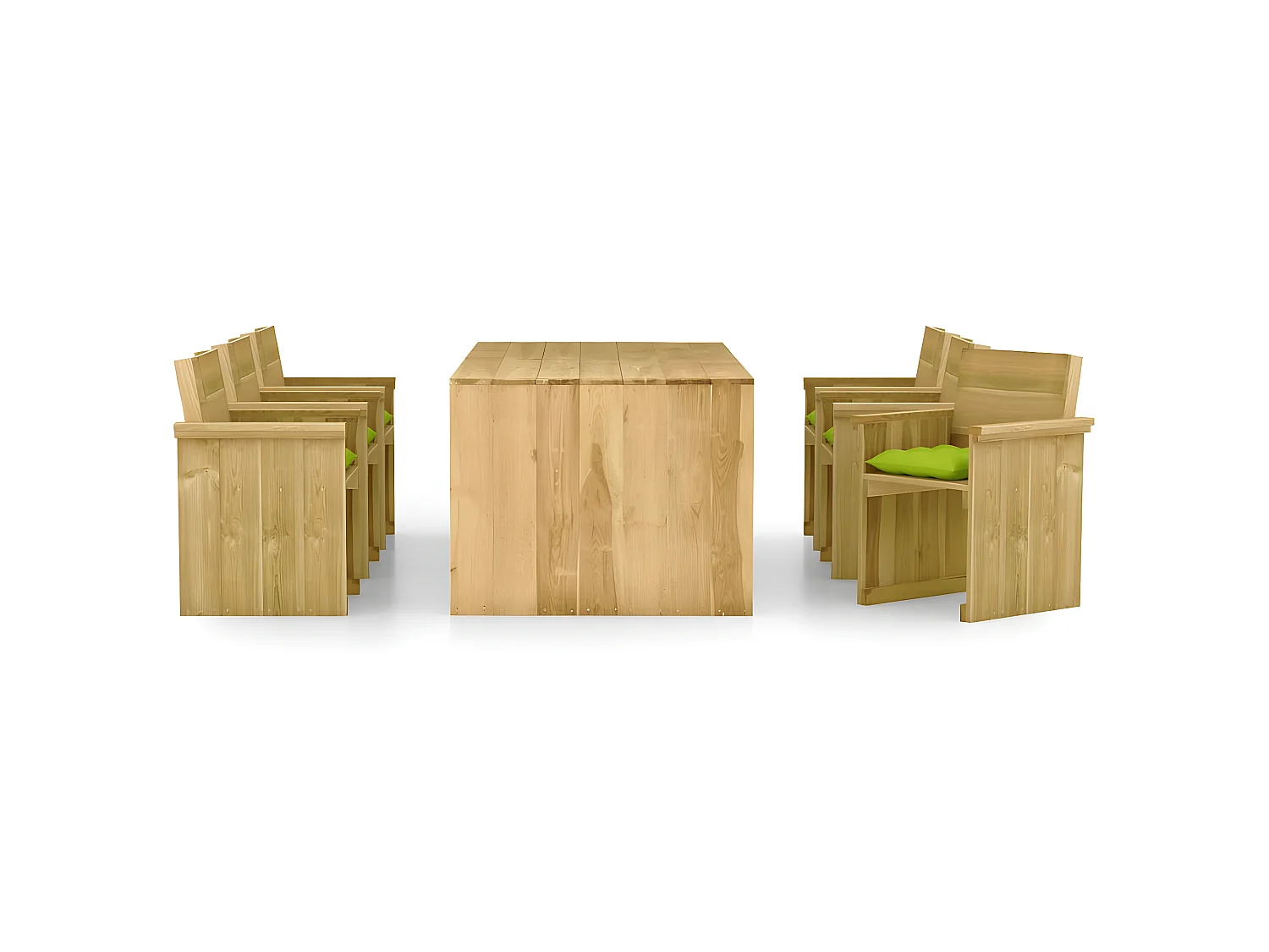 Mobilier à dîner de jardin 7 pcs avec coussins Pin imprégné 7