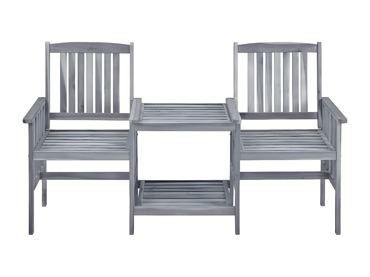 Chaises de jardin avec table à thé et coussins Acacia solide 32