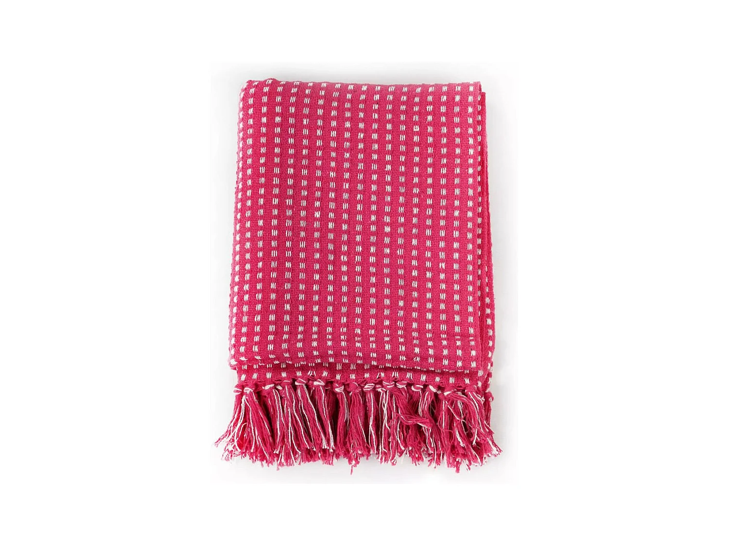 Plaid vierkanten 220x250 cm katoen roze