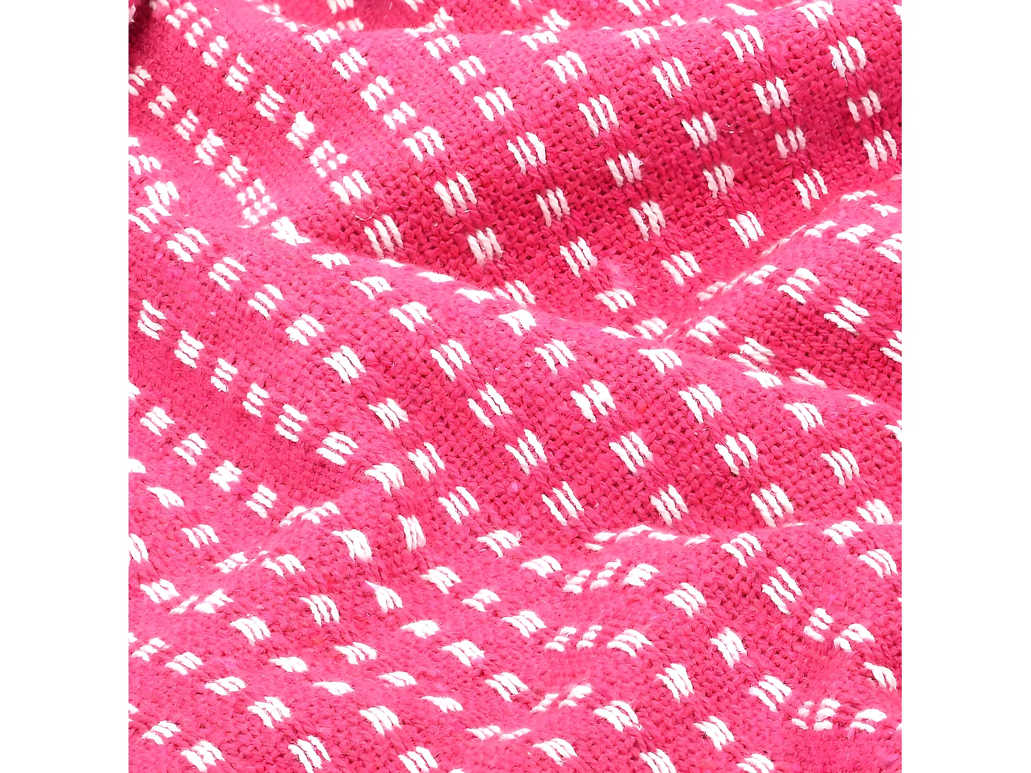 Plaid vierkanten 220x250 cm katoen roze