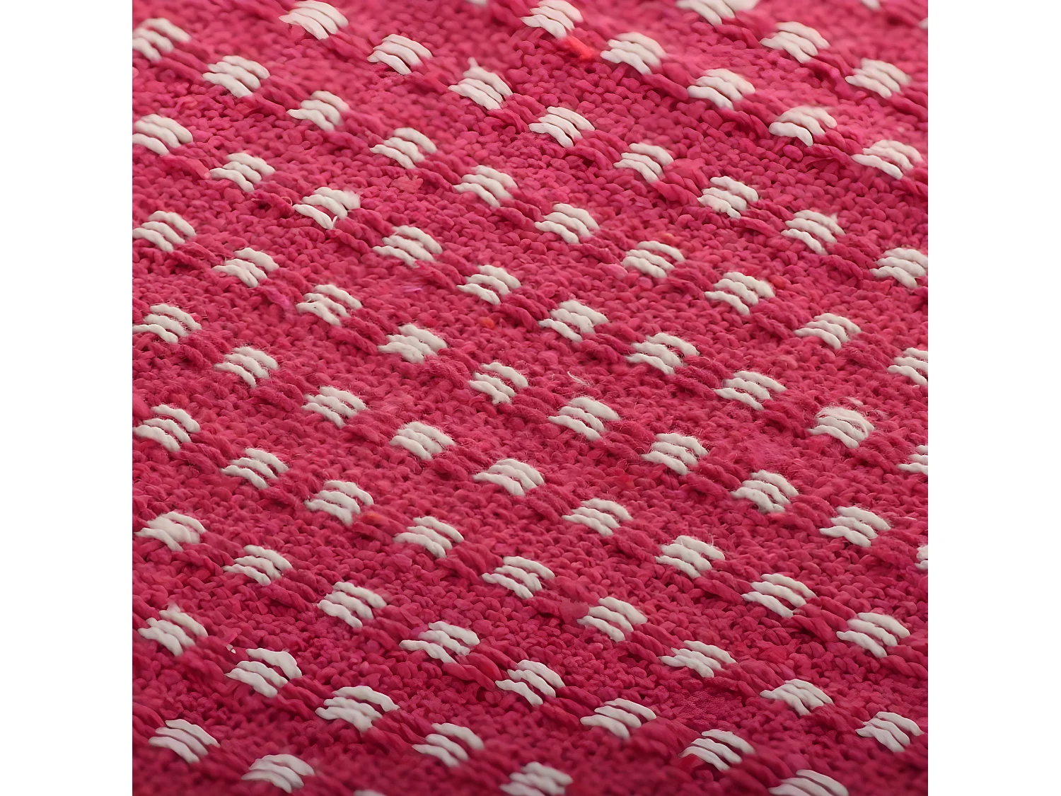 Plaid vierkanten 220x250 cm katoen roze