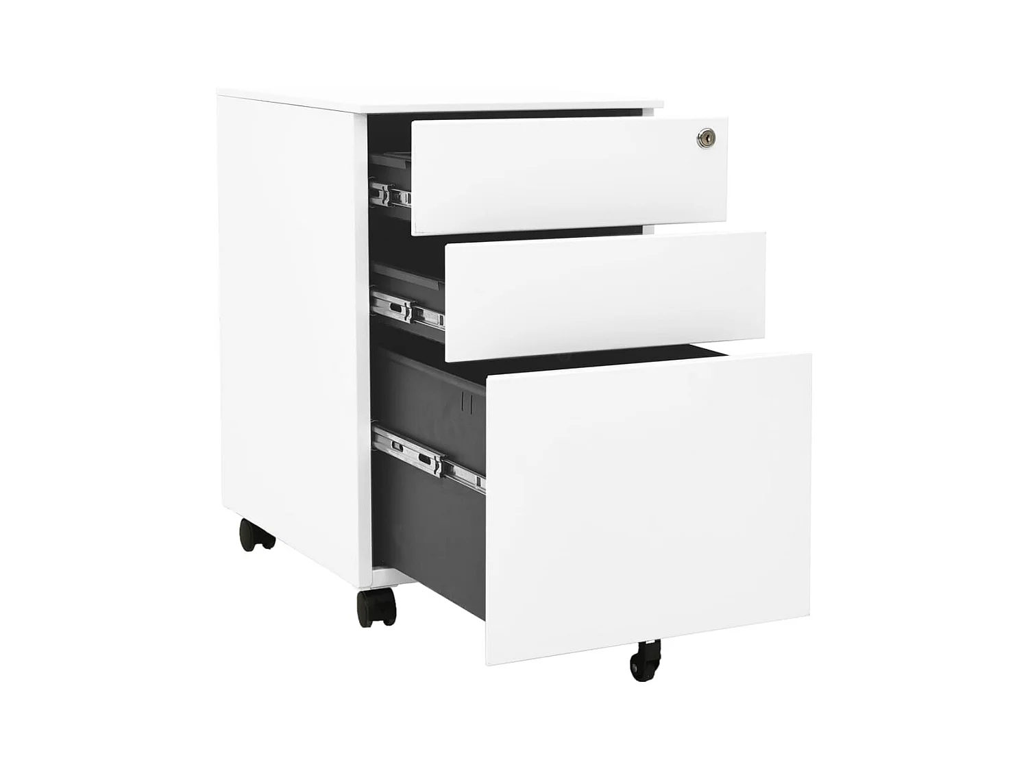 Ladeblok verrijdbaar 39x45x60 cm staal wit