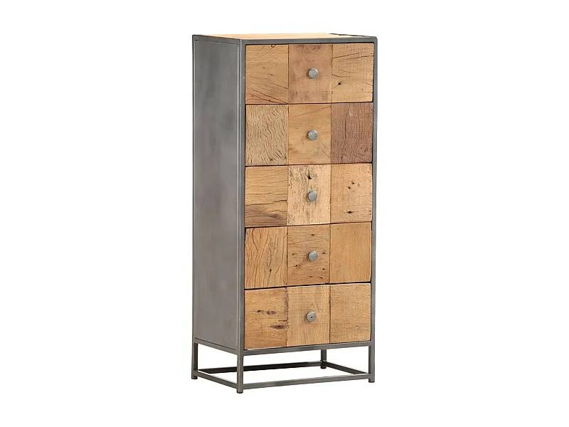 Chiffonnier 5 tiroirs 45 x 30x100 Bois de récupération massif