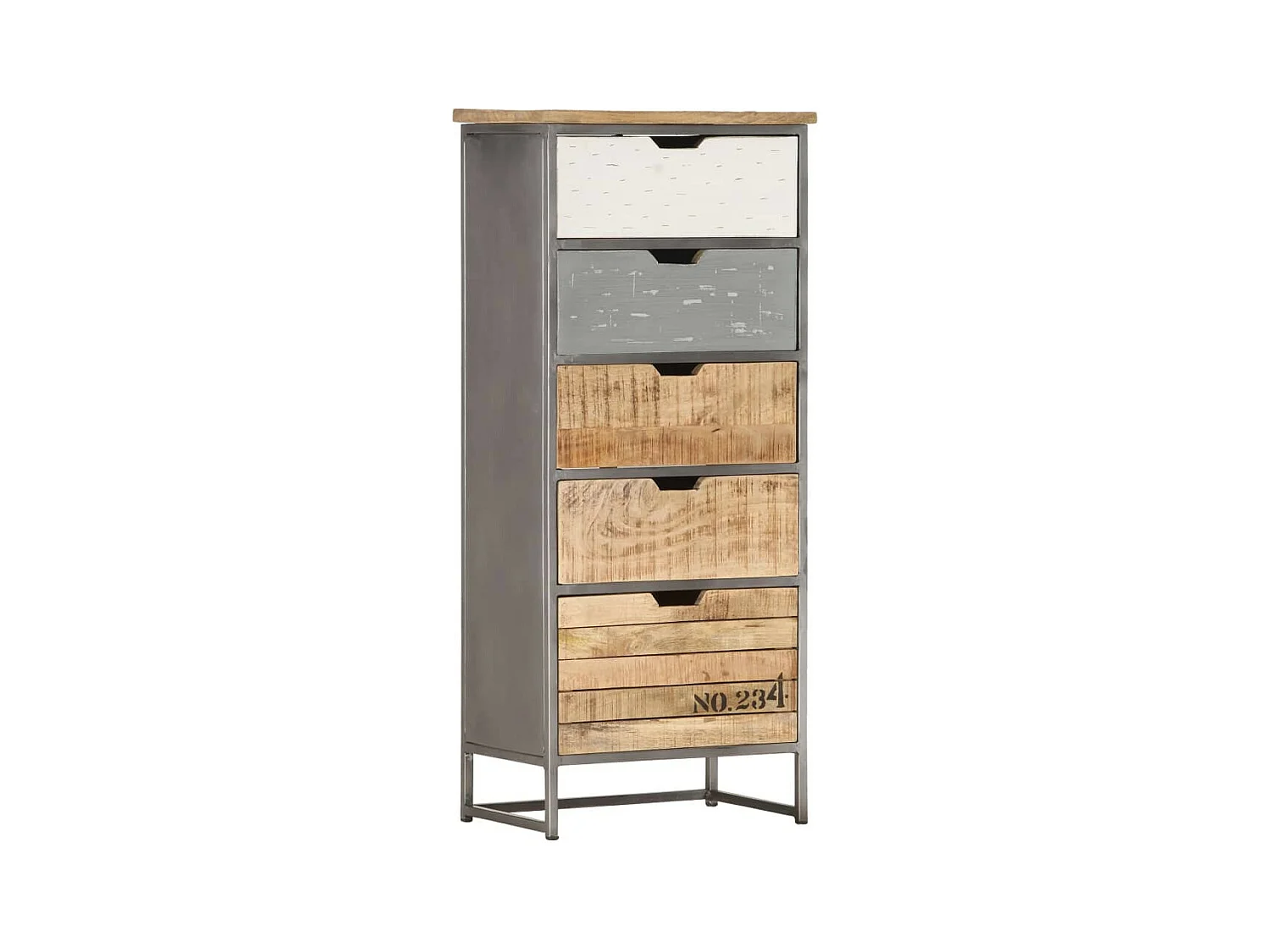 Armoire à tiroirs 45x30x105 Bois de manguier massif